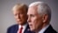 El vicepresidente Mike Pence habla junto al presidente Donald Trump durante una sesión informativa del coronavirus en la Casa Blanca, en Washington, el 22 de marzo de 2020. (AP Foto/Patrick Semansky, Archivo)