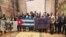 Representantes del exilio cubano en conferencia ante el Senado italiano. 