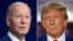 Combinación de fotos del presidente Joe Biden (izquierda) y el exmandatario Donald Trump. (AP Foto)