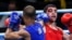 Roniel Iglesias (azul) derrotó a Vladimir Margaryan (rojo).