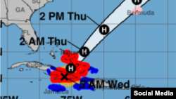 Melissa a las 5 am del 29 de Octubre