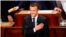 El presidente francés Enmanuel Macron en su discurso en el pleno del Congreso de EEUU.