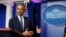  Barack Obama, durante una conferencia de prensa en la Casa Blanca, Washington.
