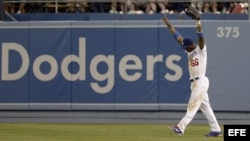 El cubano Yasiel Puig de Los Ángeles Dodgers. 