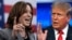 La vicepresidenta y candidata presidencial demócrata, Kamala Harris y el expresidente estadounidense y candidato presidencial republicano Donald Trump. Fotos Brendan Smialowski y Andrew Caballero-Reynolds/ AFP