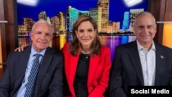 Los tres congresistas cubanoamericanos por Florida Carlos Giménez, María Elvira Salazar y Mario Díaz-Balart. (Foto: X/Carlos Gimenez)