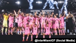 El Inter Miami celebra su gran noche frente al al New York City Football Club en el Chase Stadium de Fort Lauderdale.