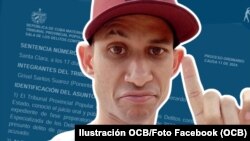 El preso político cubano Alexander Fábrega Milanés. (Ilustración OCB/Foto Facebook)