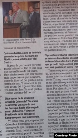 Lincoln Díaz-Balart entrevistado por El Tiempo de Colombia.