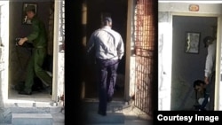 Imágenes de la policía política allanando y confiscando la sede de UNPACU en Santiago de Cuba. (Imagen de Archivo)