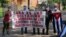 Protesta de cubanos en Paraguay.