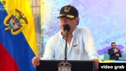 El presidente de Colombia Gustavo Petro habla en un acto público, el 21 de noviembre, en Bogotá. 