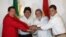 Hugo Chávez junto a sus homólogos de Bolivia, Evo Morales, de Brasil, Luis Inácio Lula daSilva, y de Ecuador Rafel Correa durante un encuentro en Brasil.